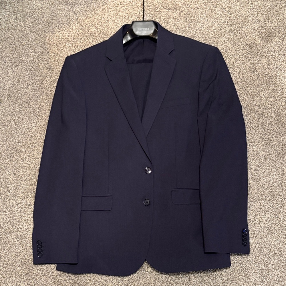 Express Navy Blue Men's Suit - 40S, 31 x 32